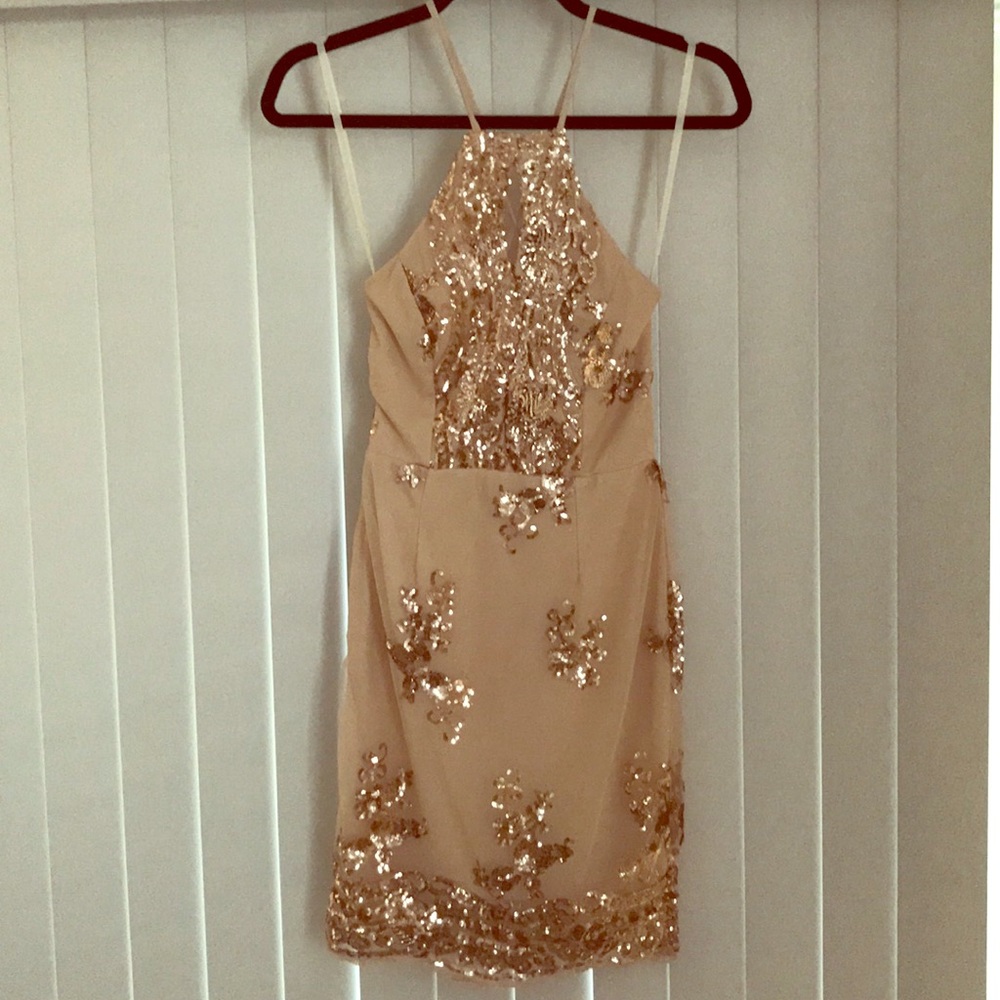 Selfie Leslie Rose Gold Sequence Dress